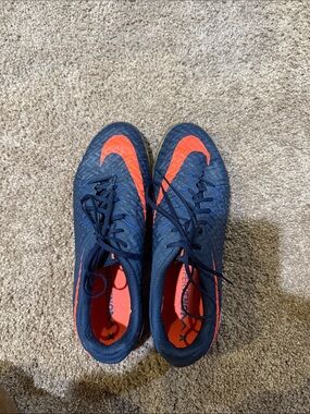 Nike Navy and Bright Orange Soccer Shoes